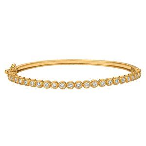 1.25 Carat Natural Diamond Bezel Bangle Bracelet